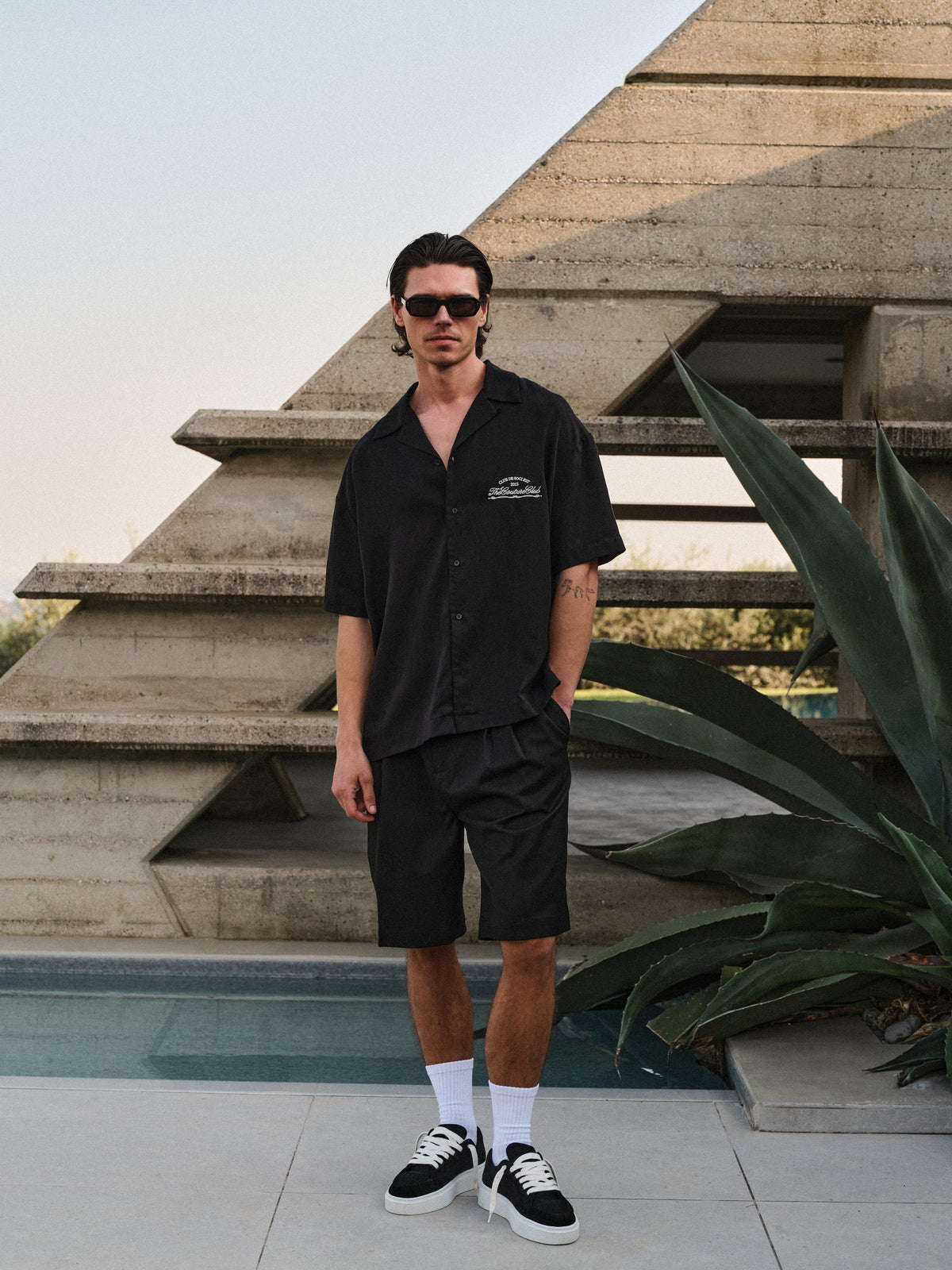 CLUB DE SOCI EMBROIDERY SHIRT - BLACK
