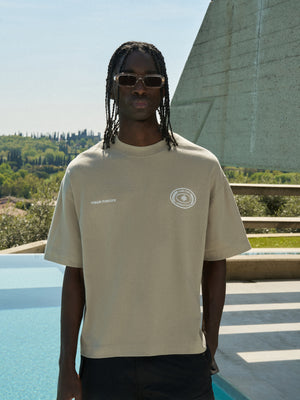 LAKE COMO OVAL GRAPHIC T-SHIRT - MUSHROOM
