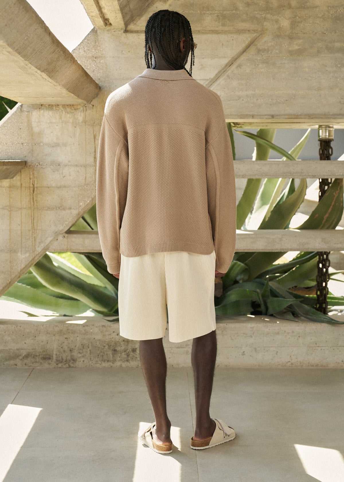 PLISSE SHORTS - OFF WHITE