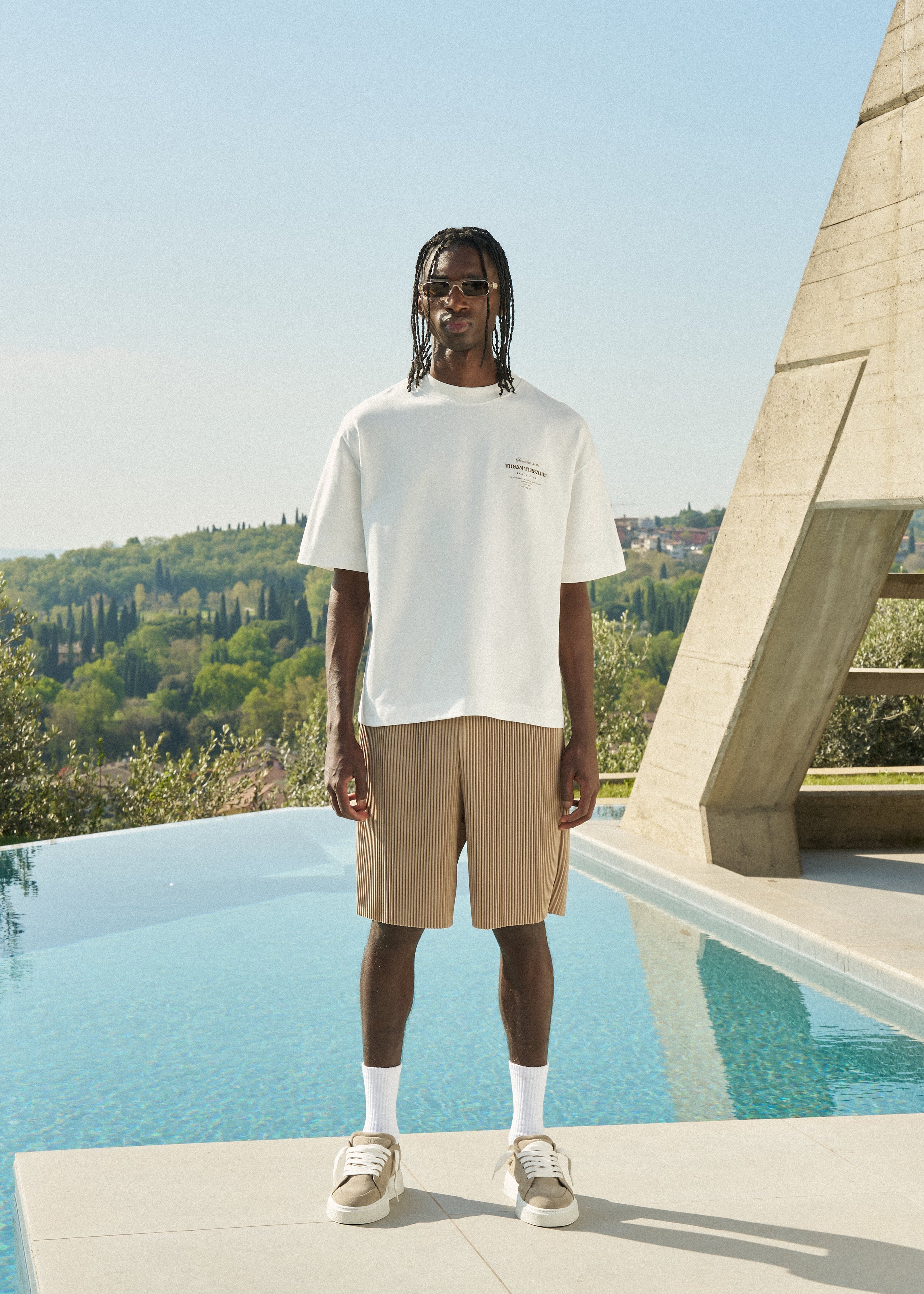 PLISSE SHORTS - MUSHROOM