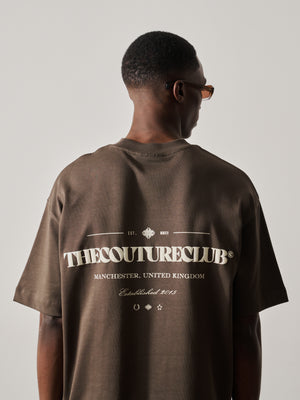 COPYRIGHT MULTI GRAPHIC T-SHIRT - BROWN