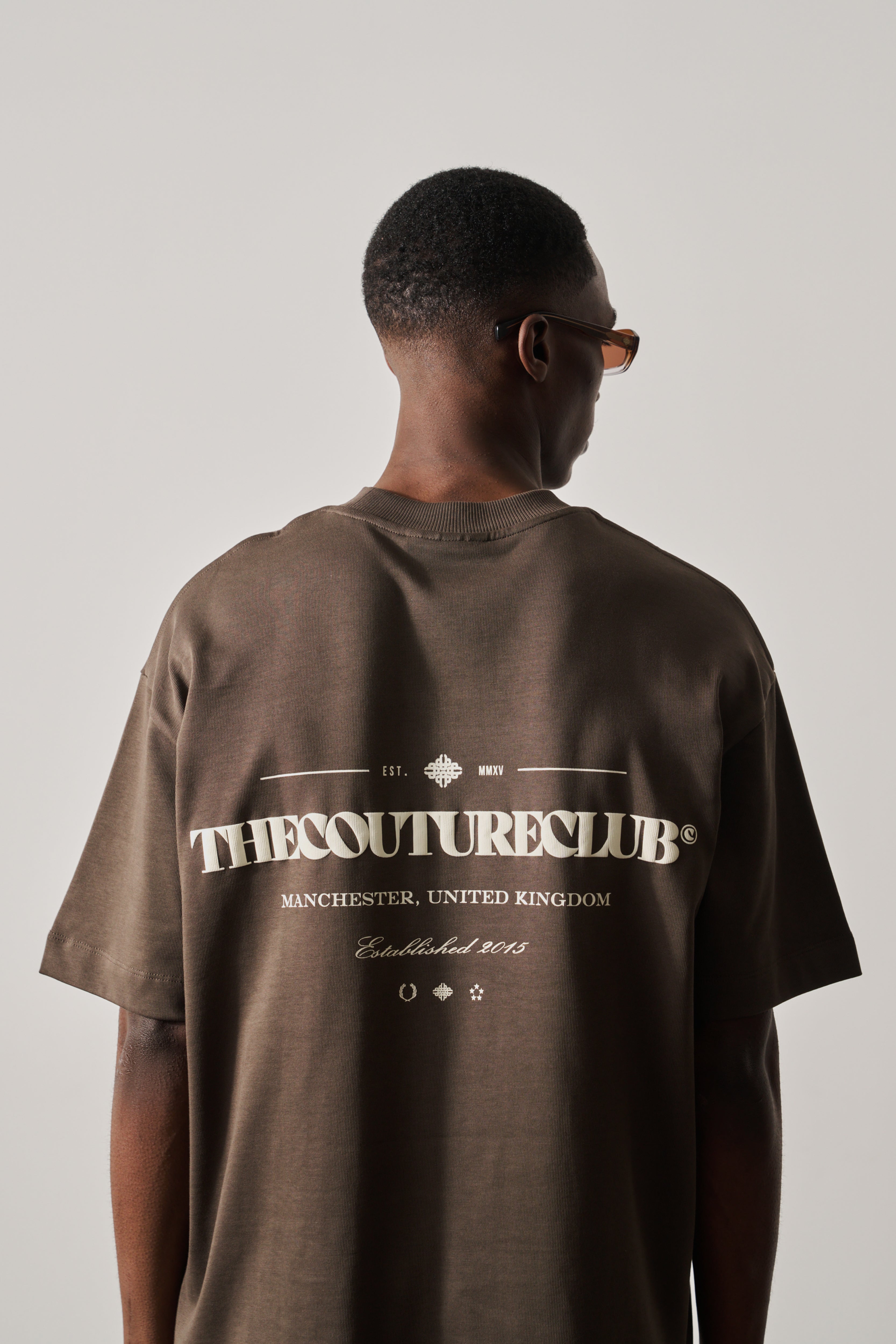 COPYRIGHT MULTI GRAPHIC T-SHIRT - BROWN