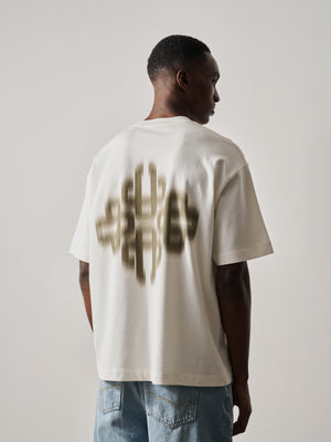 MOTION BLURRED EMBLEM T-SHIRT - KHAKI
