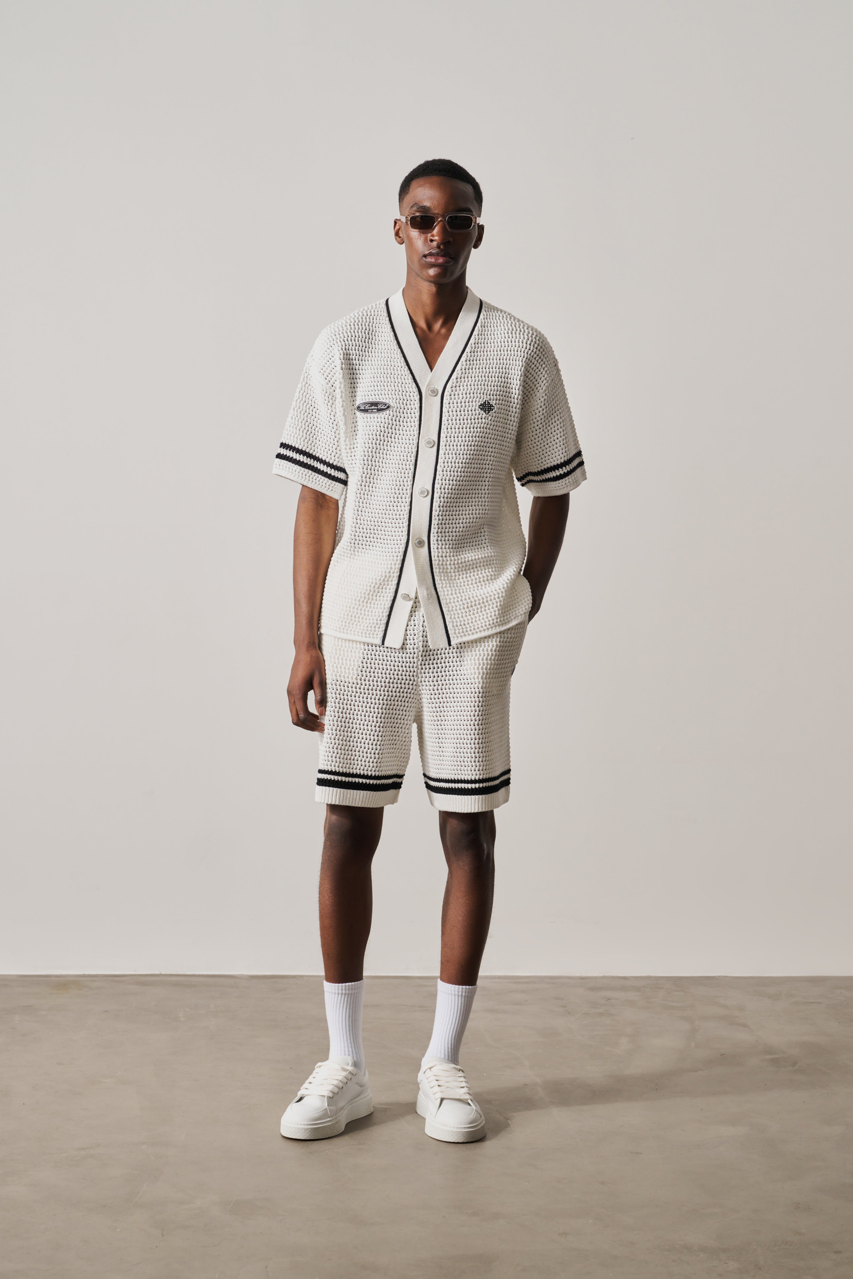 CROCHET KNITTED SHORTS - WHITE