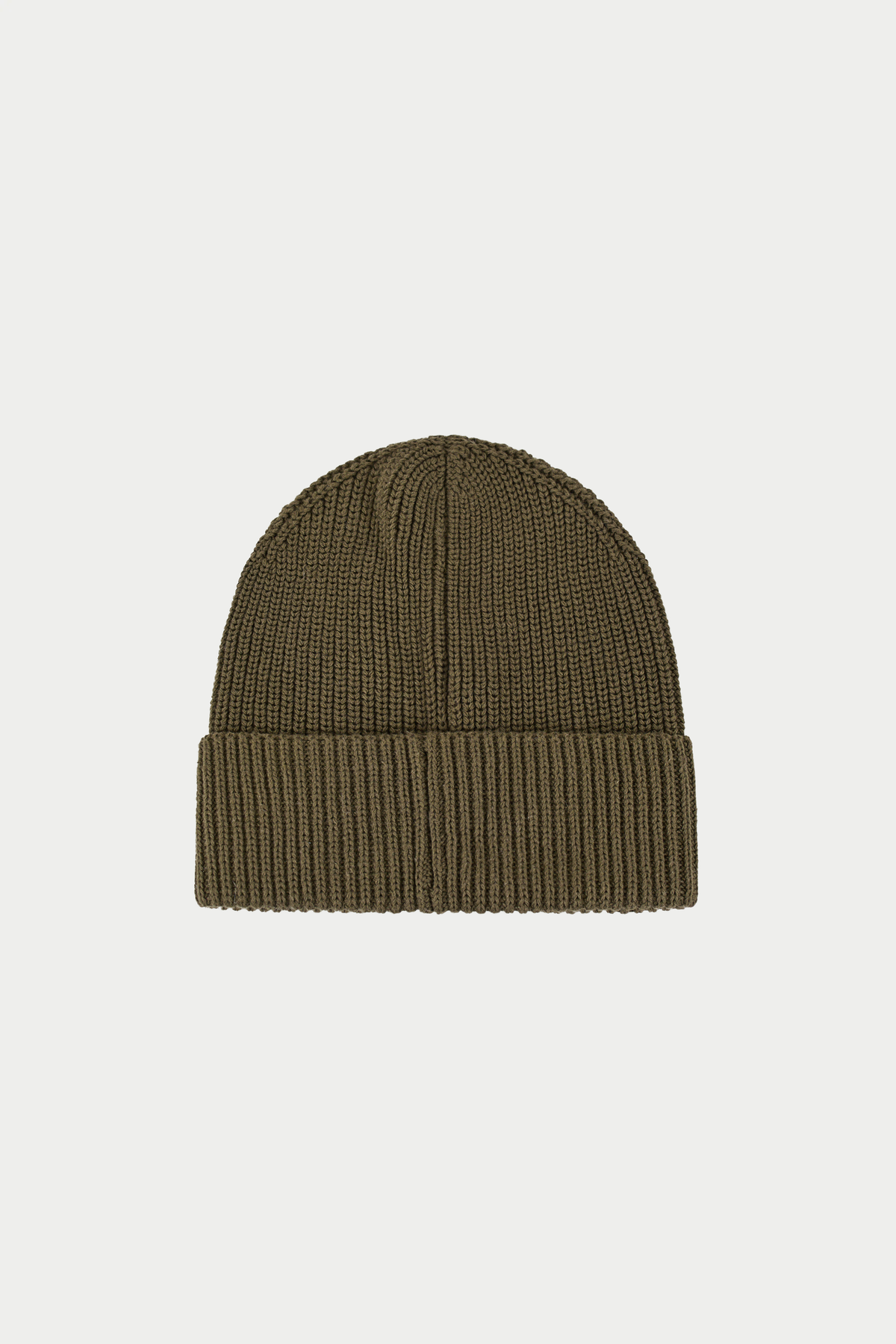 RIBBED EMBLEM BEANIE - KHAKI