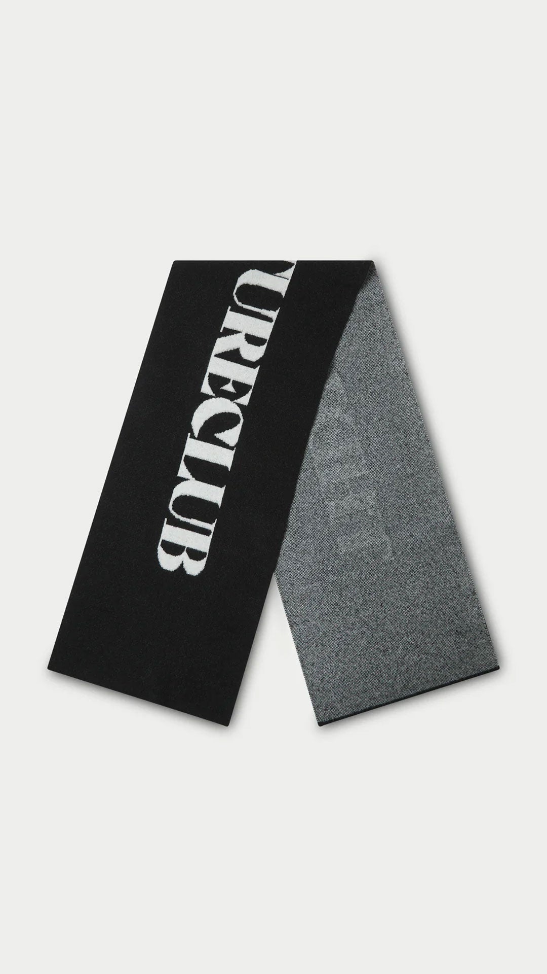 FLUFFY KNIT COPYRIGHT SCARF - BLACK