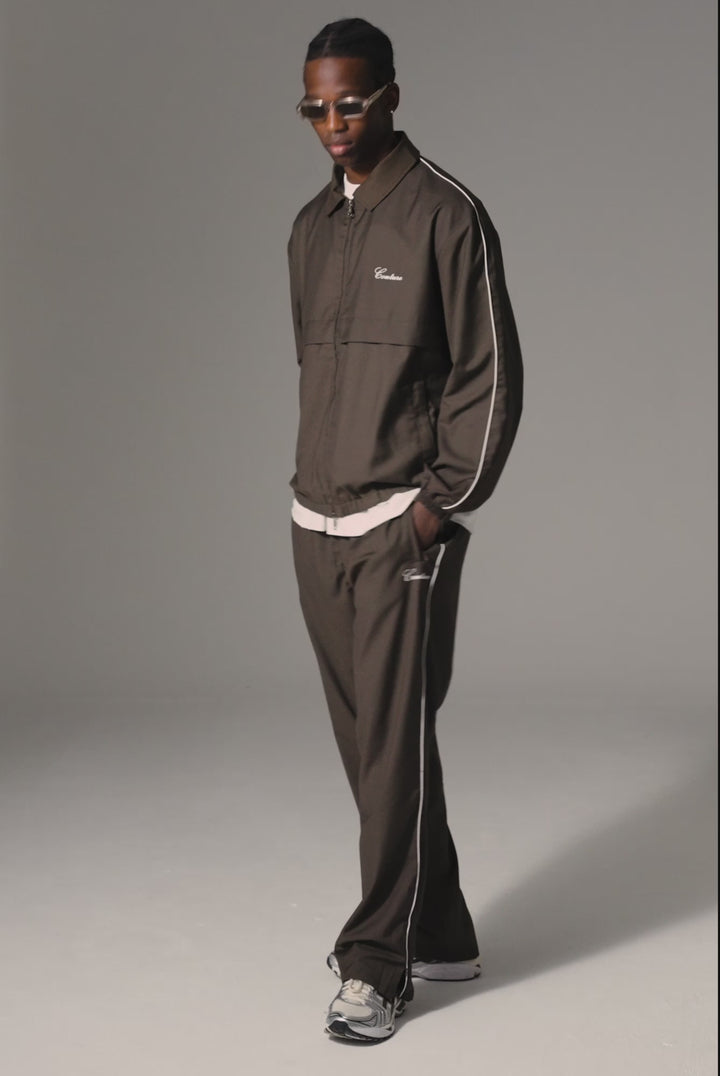 Translation missing: en.SMART PIPED TRACK JACKET - BROWN