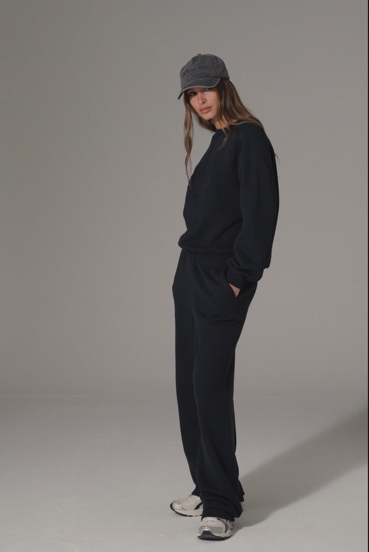 Translation missing: en.EMBOSSED STRAIGHT LEG JOGGERS - NAVY