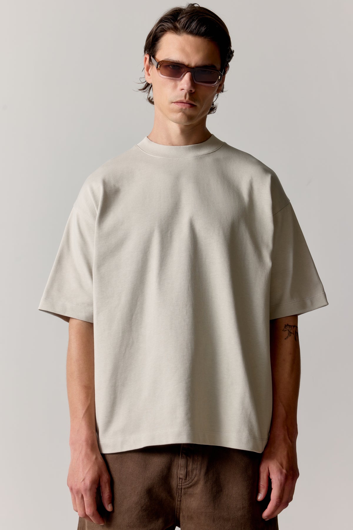 HEAVYWEIGHT BLANK T-SHIRT - STONE
