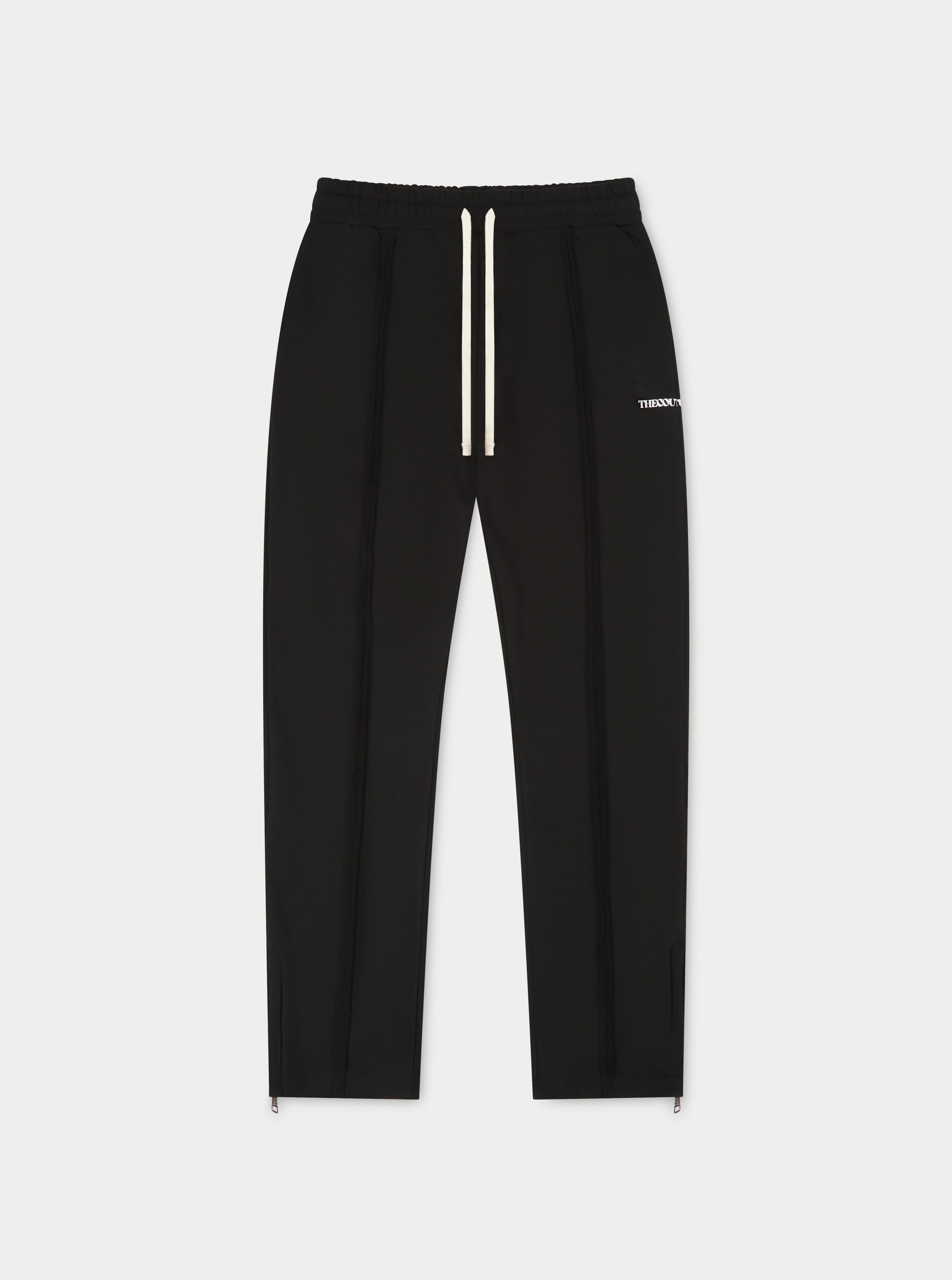Black Raw Seam Straight Leg Joggers The Couture Club