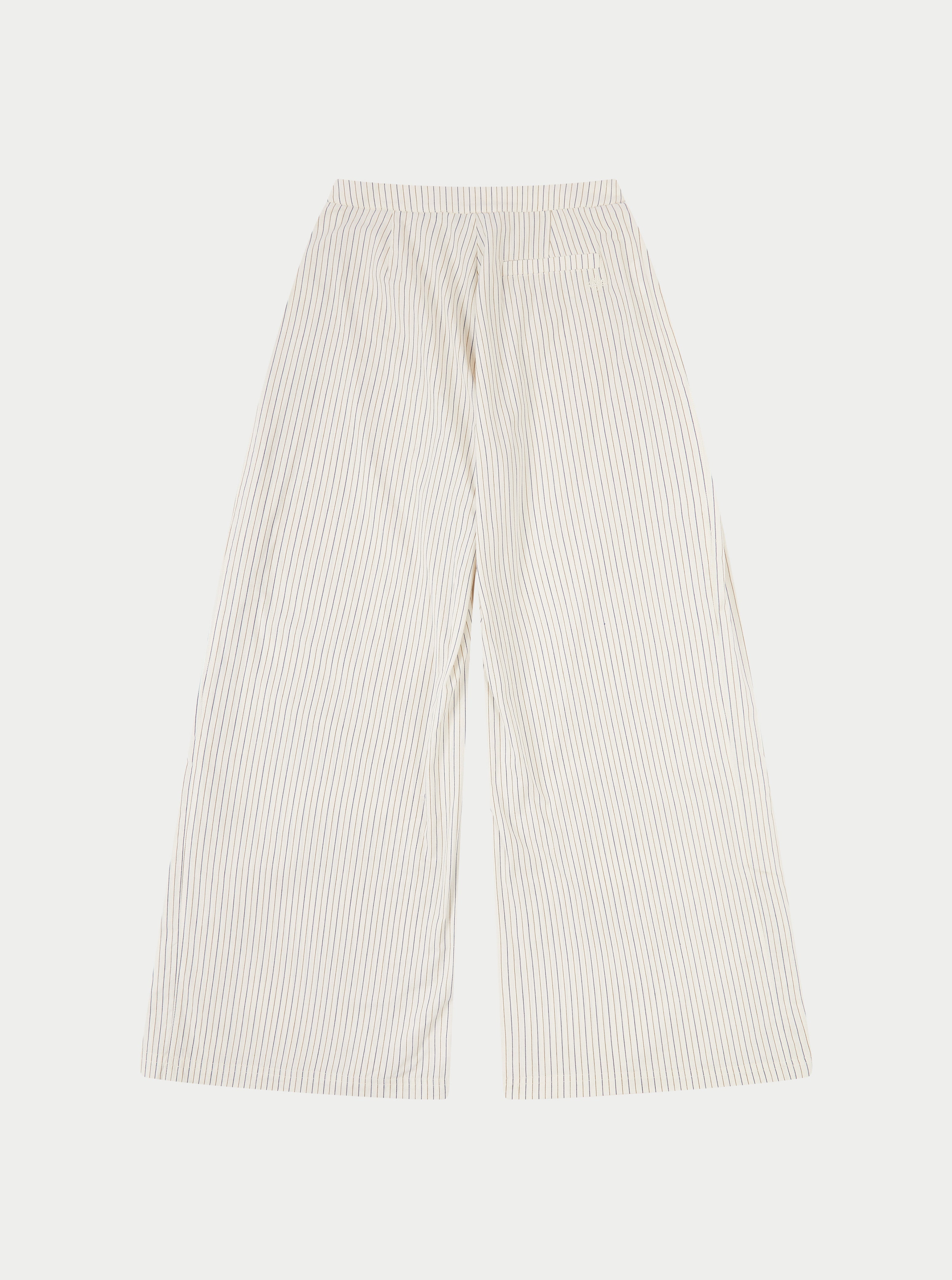 STRIPE WIDE LEG TROUSERS - OFF WHITE