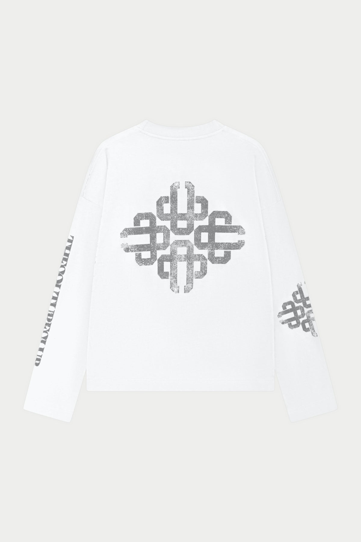 VINTAGE COPYRIGHT PRINT LONG SLEEVE T-SHIRT - WHITE CHARCOAL