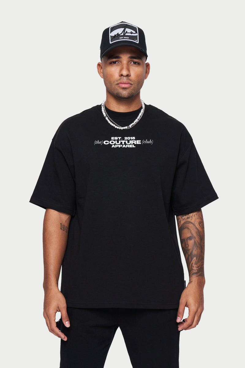 MEMBERS ONLY LOGO RELAXED T-SHIRT - BLACK