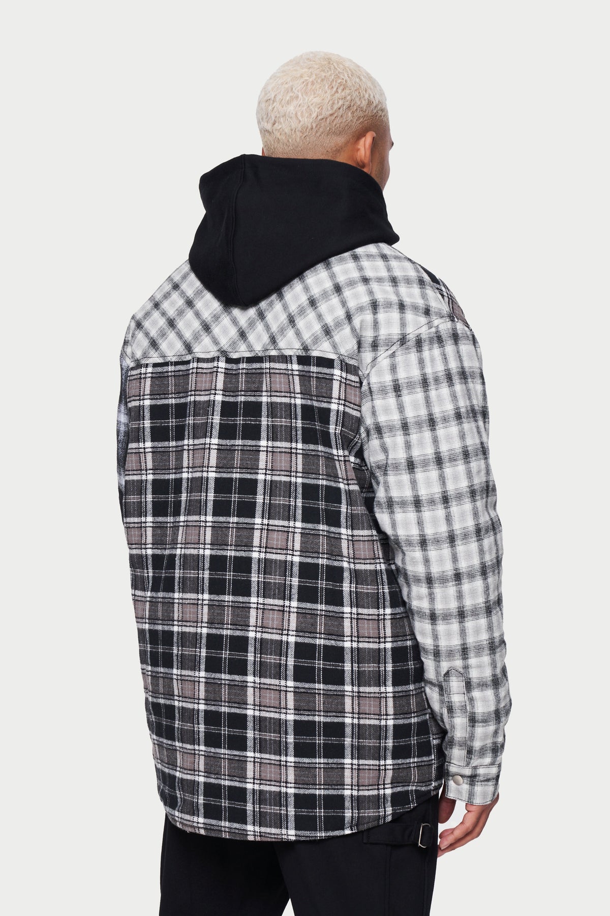 PADDED FLANNEL SHACKET - BLACK – The Couture Club