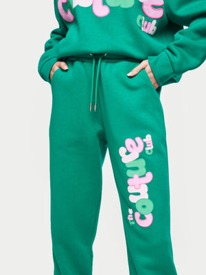 COUTURE BUBBLE OVERSIZED JOGGERS- GREEN