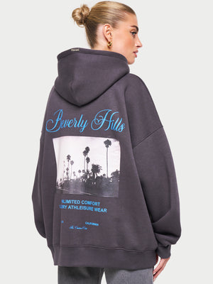BEVERLY HILLS PHOTO HOODIE - CHARCOAL