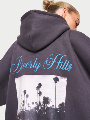 BEVERLY HILLS PHOTO HOODIE - CHARCOAL