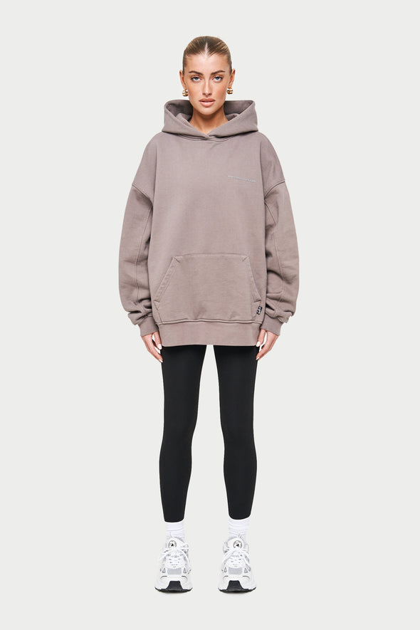 EVERYDAY WASHED OVERSIZED HOODIE - BROWN